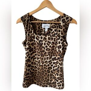 Joseph Ribkoff Leopard Print Sleeveless Top – Size 6